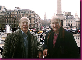 John and Richard at Trafalgar Square, London